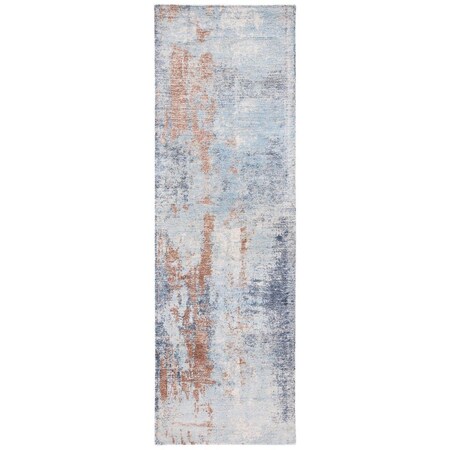 Safavieh 2 ft.3 in. x 8 ft. Restoration Vintage Runner Handmade Wool Rug Blue & Brown RVT113M-28